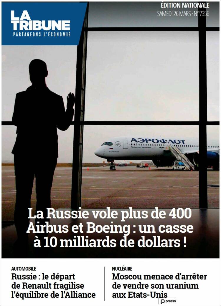 Portada de La Tribune (Francia)