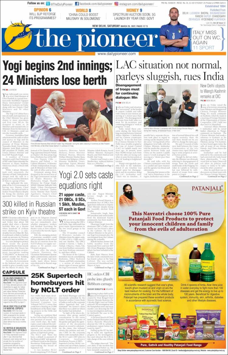 Portada de The Pioneer (India)