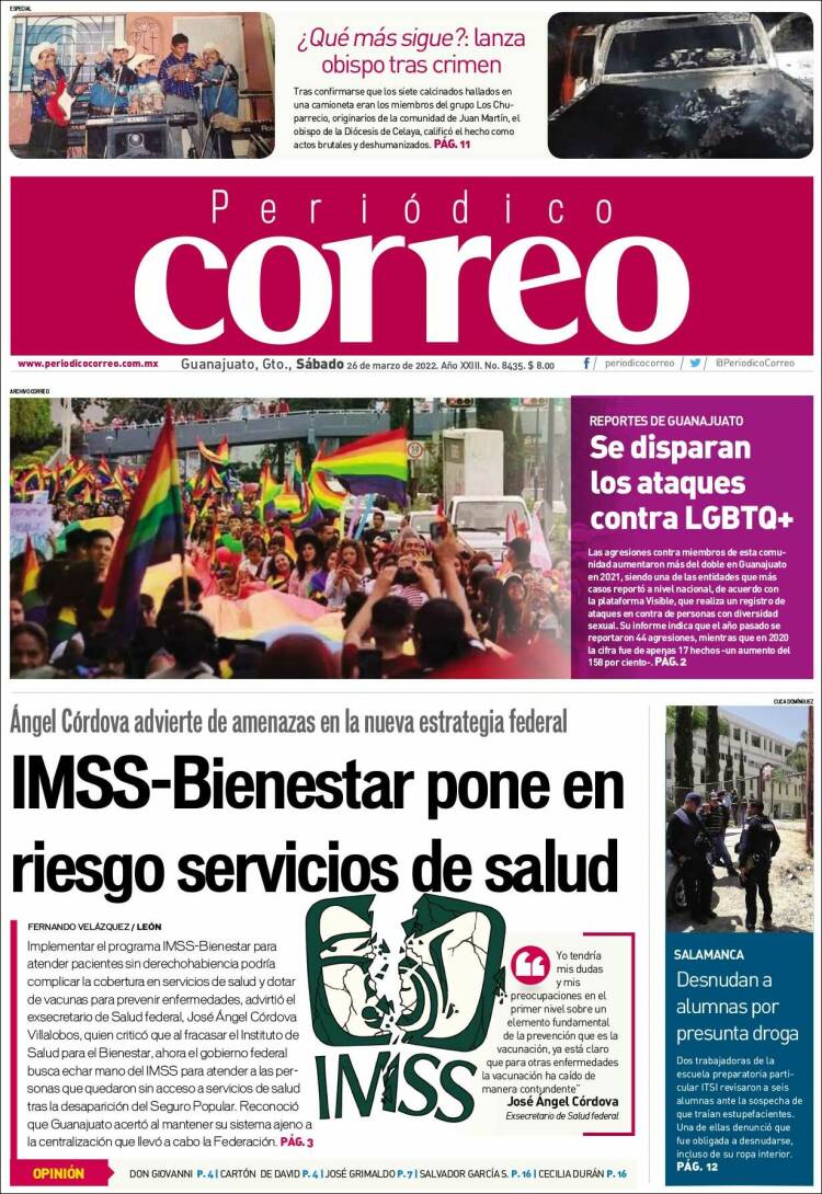 Portada de Correo - El diario del Estado de Guanajuato (M&eacute;xico)