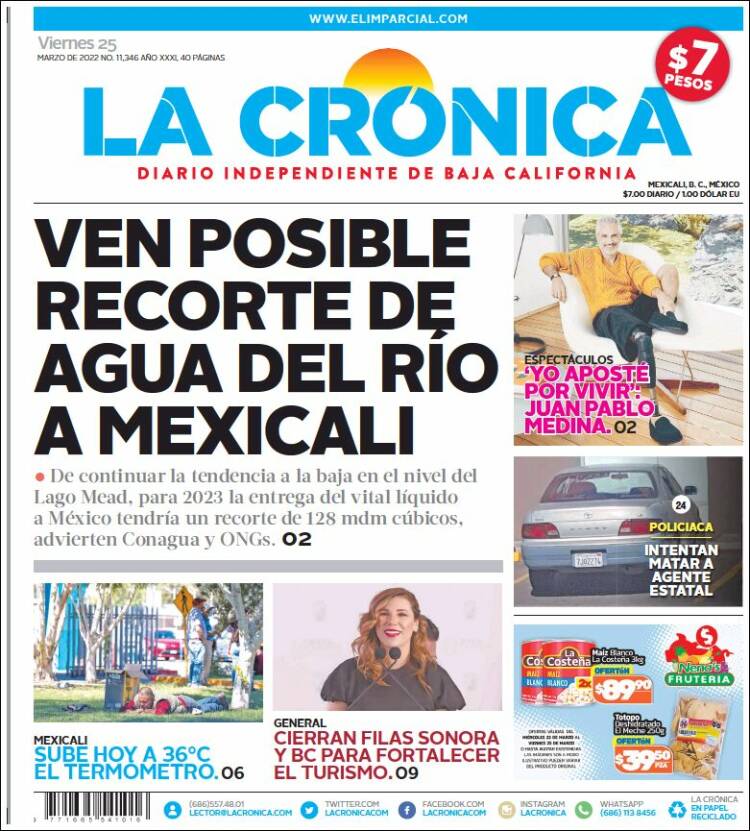 Portada de La Crónica de Baja California (M&eacute;xico)