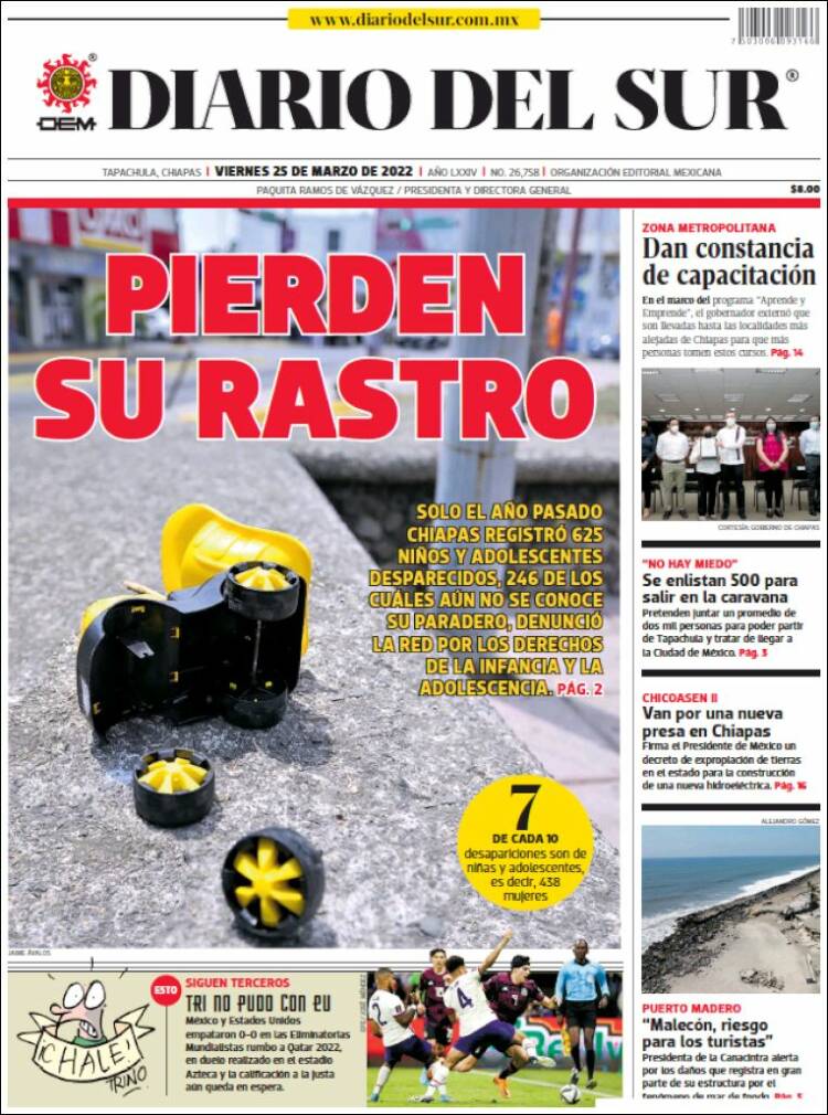 Portada de El Diario del Sur (M&eacute;xico)