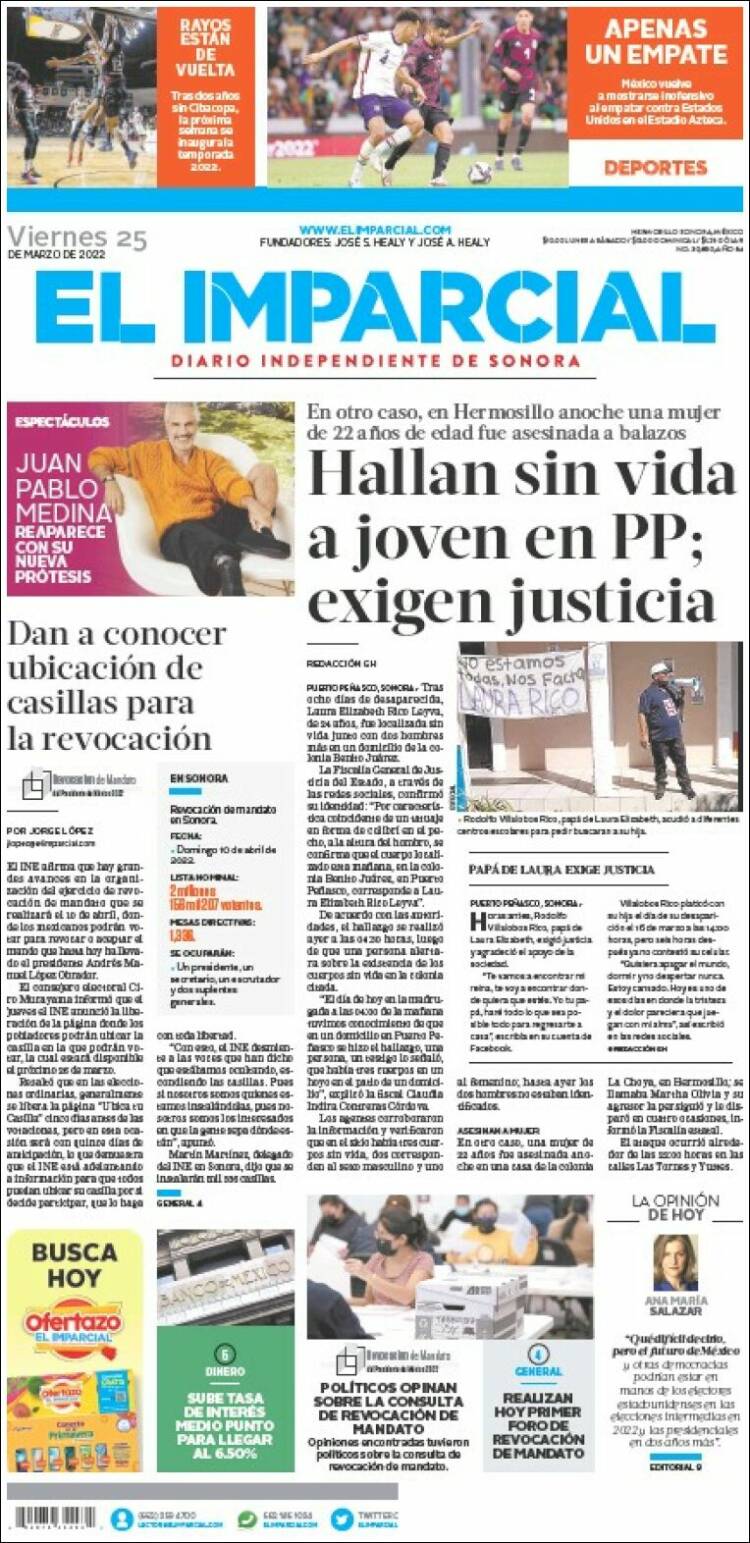 Portada de El Imparcial (M&eacute;xico)