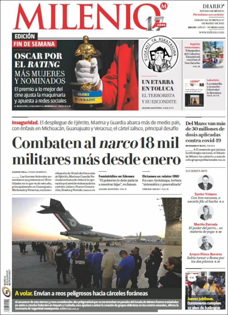 Portada de Milenio - Estado de México (M&eacute;xico)