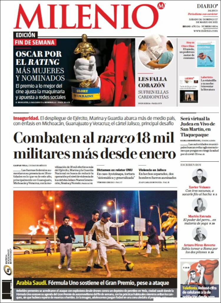 Portada de Milenio - Jalisco (M&eacute;xico)