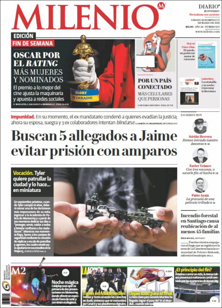 Portada de Milenio de Monterrey (M&eacute;xico)