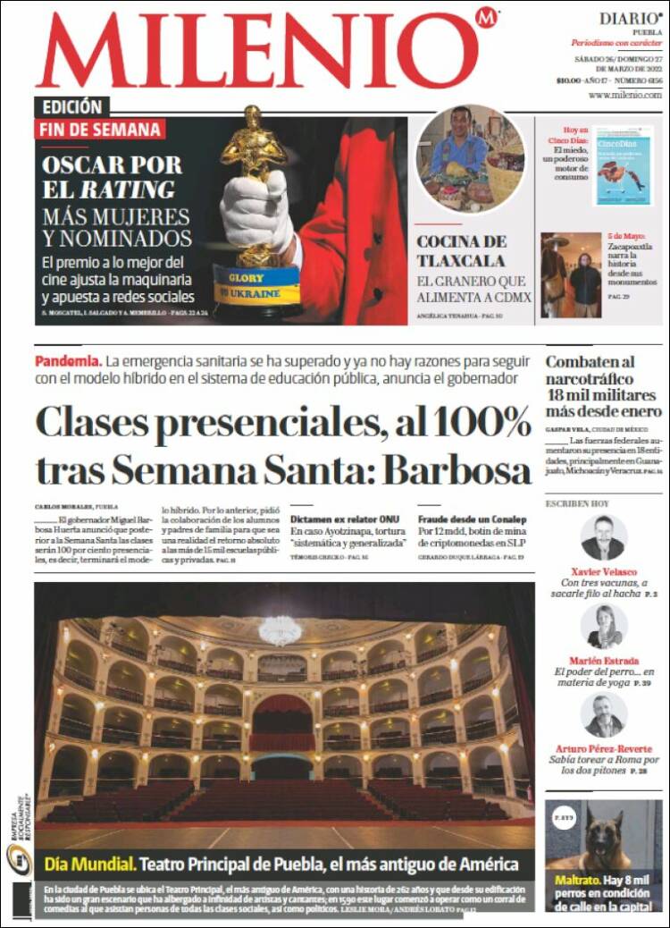 Portada de Milenio de Puebla (M&eacute;xico)