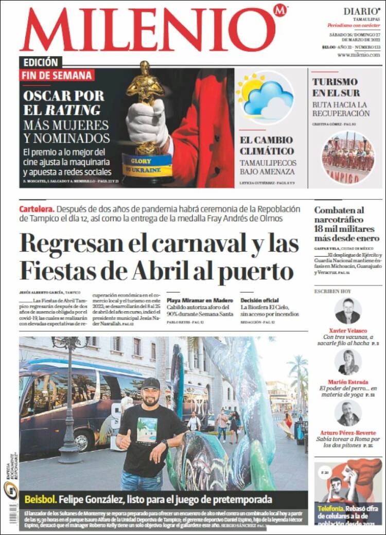 Portada de Milenio - Tamaulipas (M&eacute;xico)