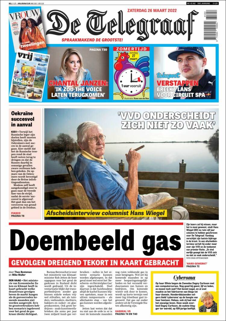 Portada de De Telegraaf (Pa&iacute;ses Bajos)