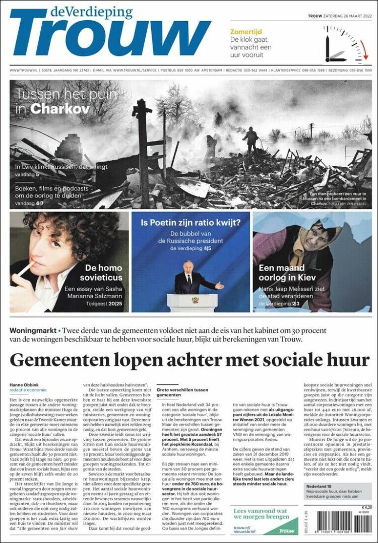 Portada de Trouw (Pa&iacute;ses Bajos)