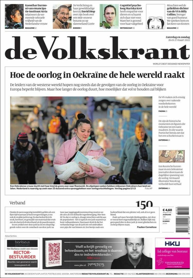 Portada de De Volkskrant (Pa&iacute;ses Bajos)