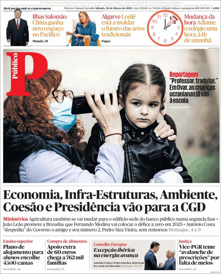 Portada de Público (Portugal)