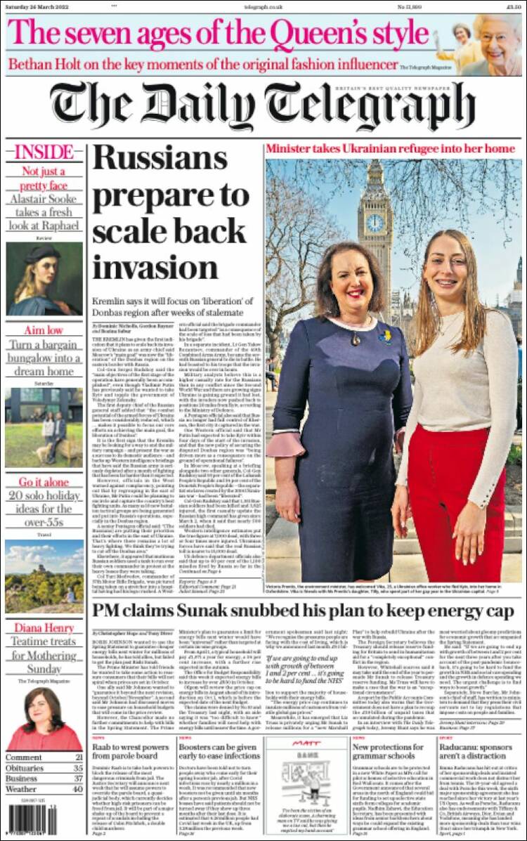 Portada de Daily Telegraph (Reino Unido)