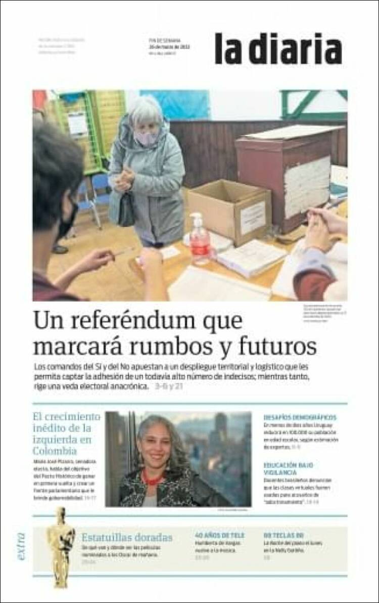 Portada de La Diaria (Uruguay)