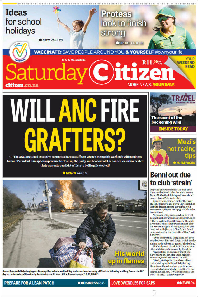 Portada de The Citizen (Sud&aacute;frica)