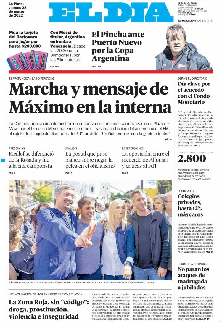 Portada de El Día de la Plata (Argentina)