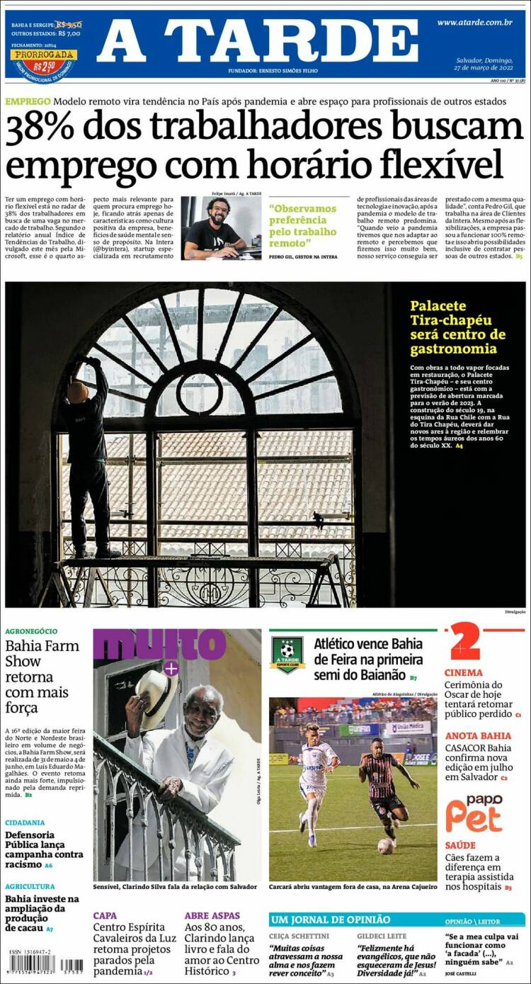 Portada de Diário A Tarde (Brasil)