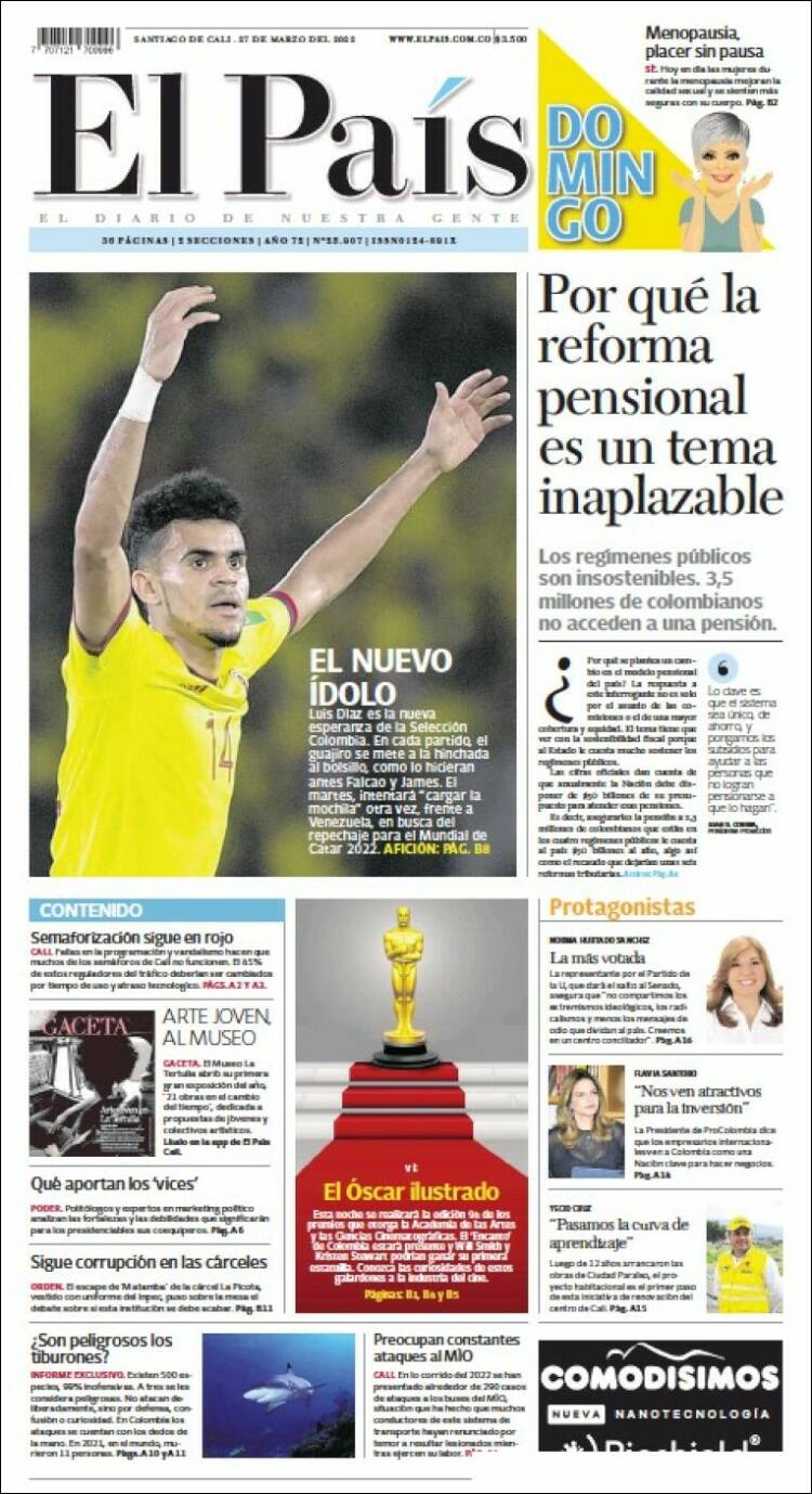 Portada de El País - Cali (Colombia)