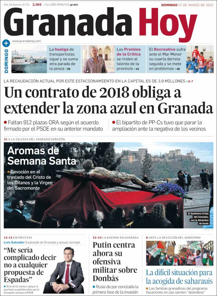 Portada de Granada Hoy (España)