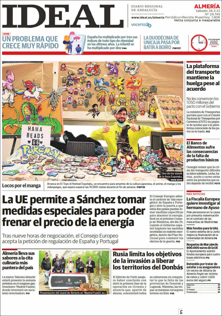 Portada de Ideal Almeria (España)