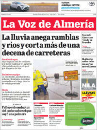 Portada de La Voz de Almería (España)