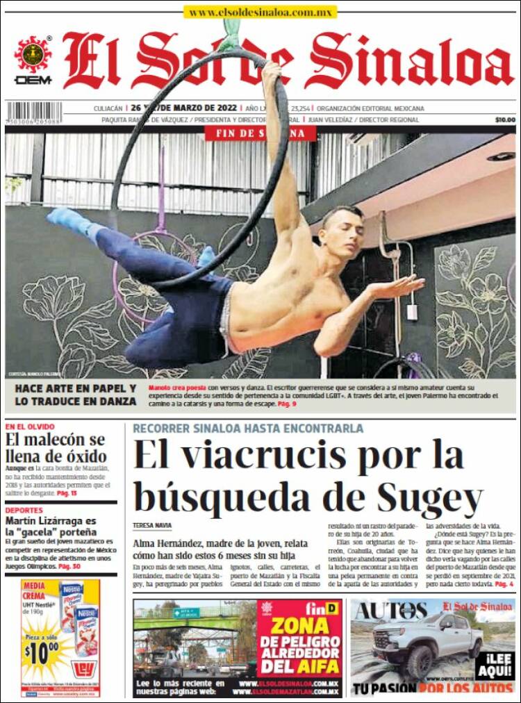 Portada de El Sol de Sinaloa (México)