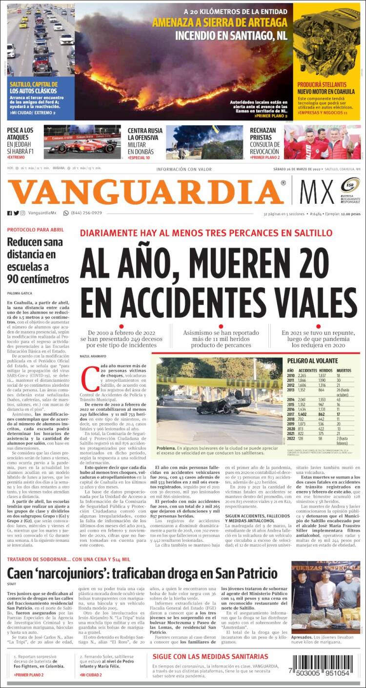 Portada de Vanguardia (México)