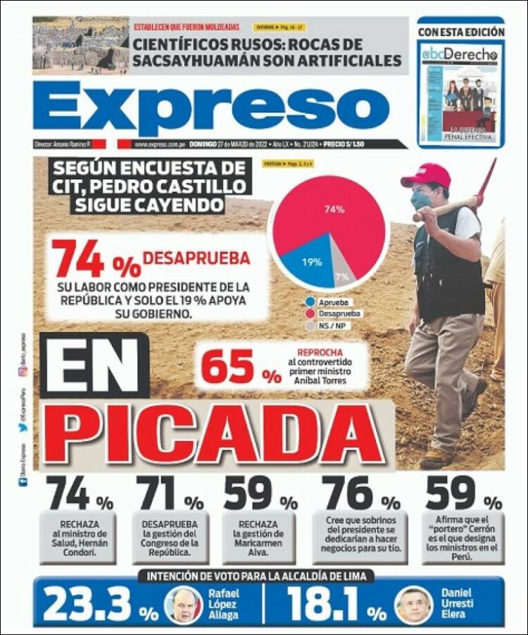 Portada de Expreso (Per&uacute;)