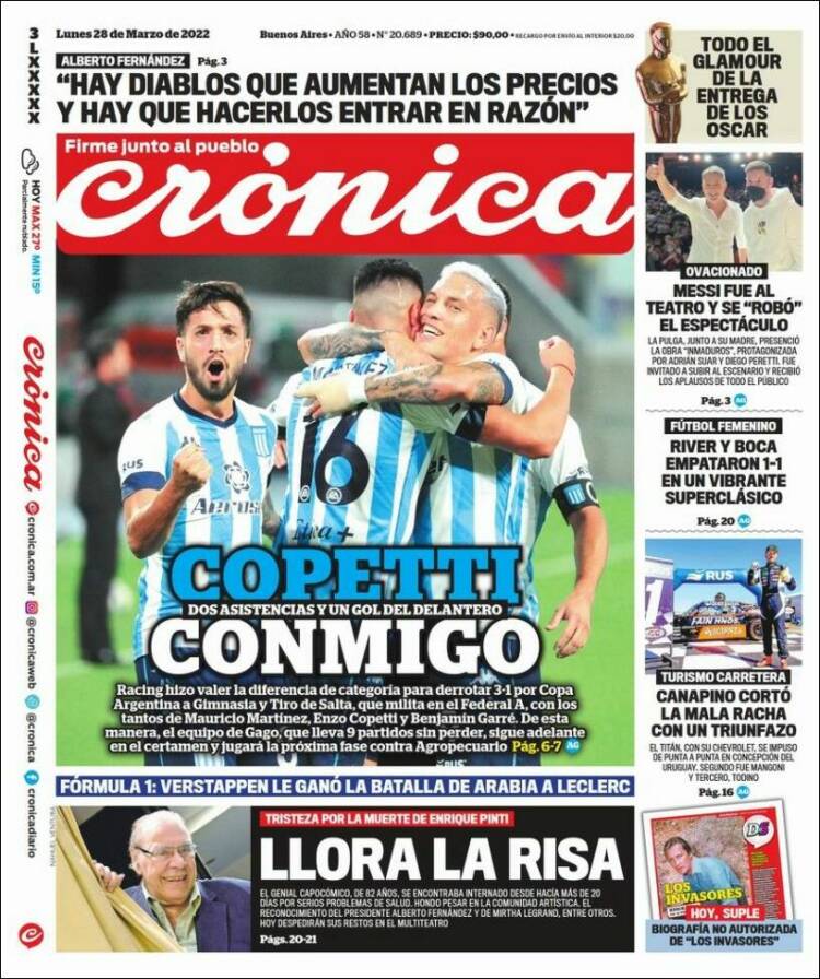 Portada de Diario El Libertador (Argentina)