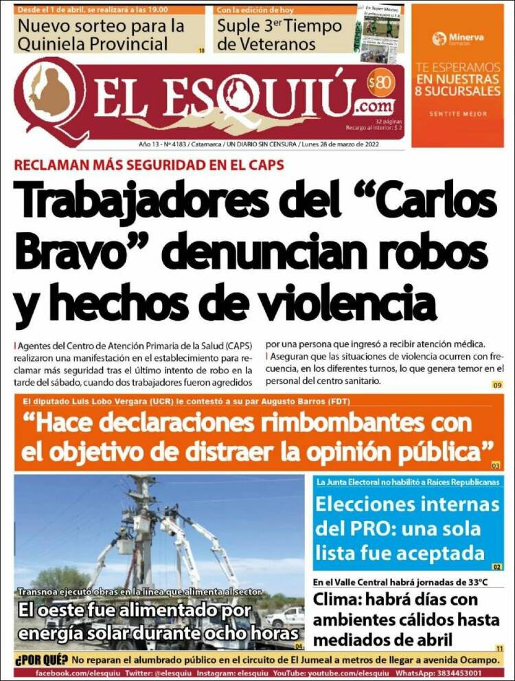 Portada de El Esquiu (Argentina)