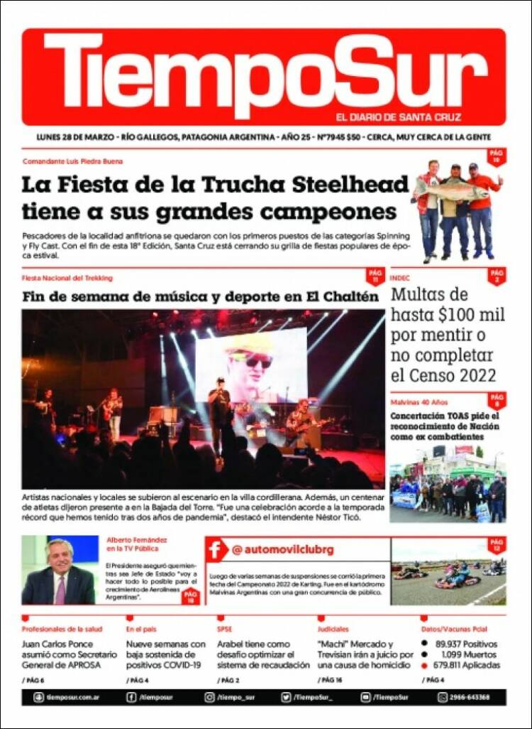 Portada de Tiempo Sur (Argentina)