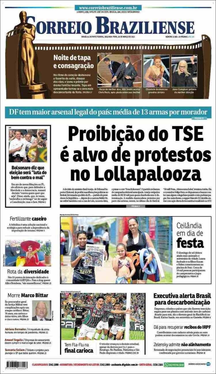 Portada de Correio Braziliense (Br&eacute;sil)