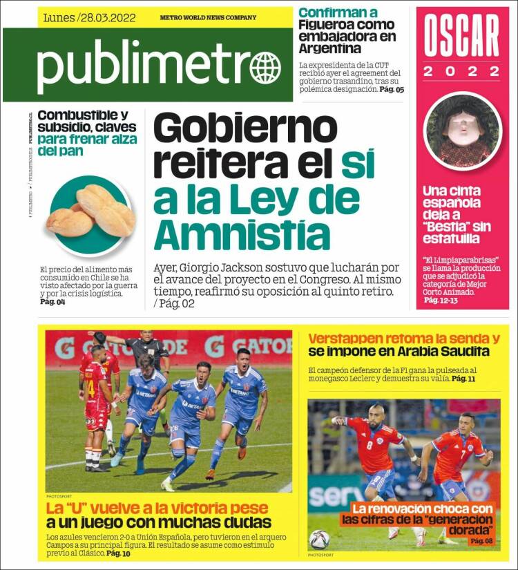 Portada de Publimetro (Chile)