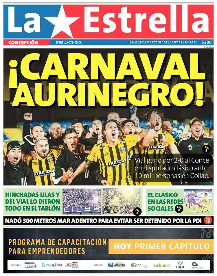 Portada de La Estrella de Concepción (Chili)