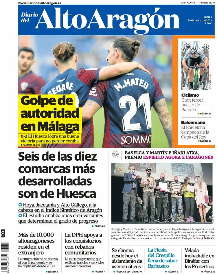 Portada de Diario del AltoAragón (Spain)