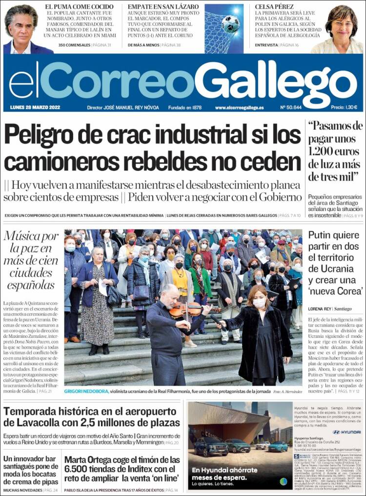 Portada de El Correo Gallego (España)