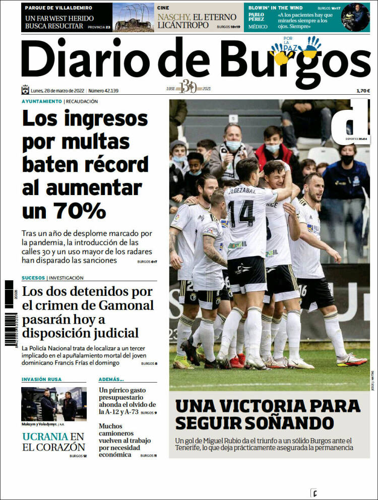 Portada de Diario de Burgos (Spain)
