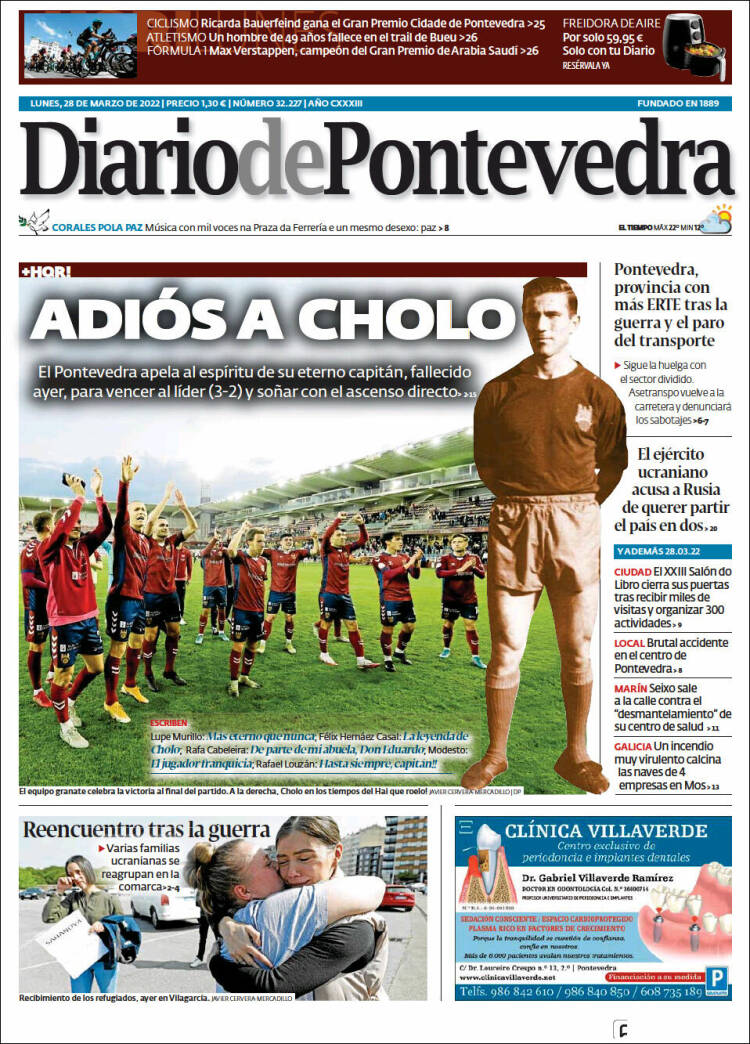 Portada de Diario de Pontevedra (España)