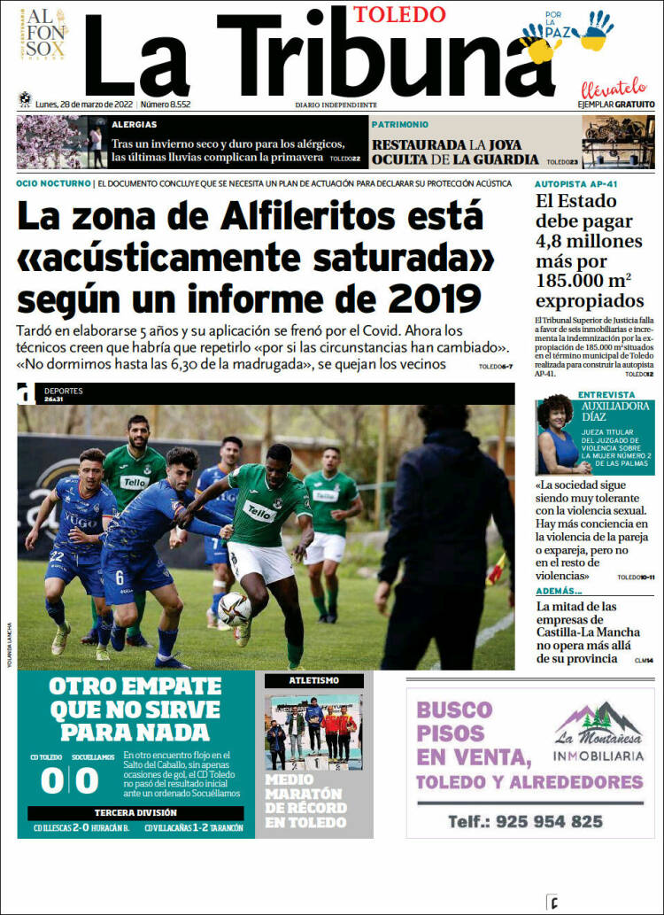 Portada de La Tribuna de Toledo (España)