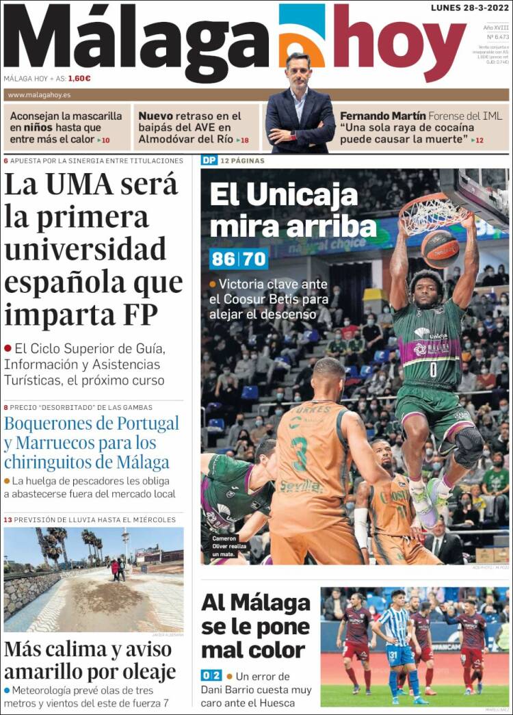 Portada de Málaga Hoy (España)