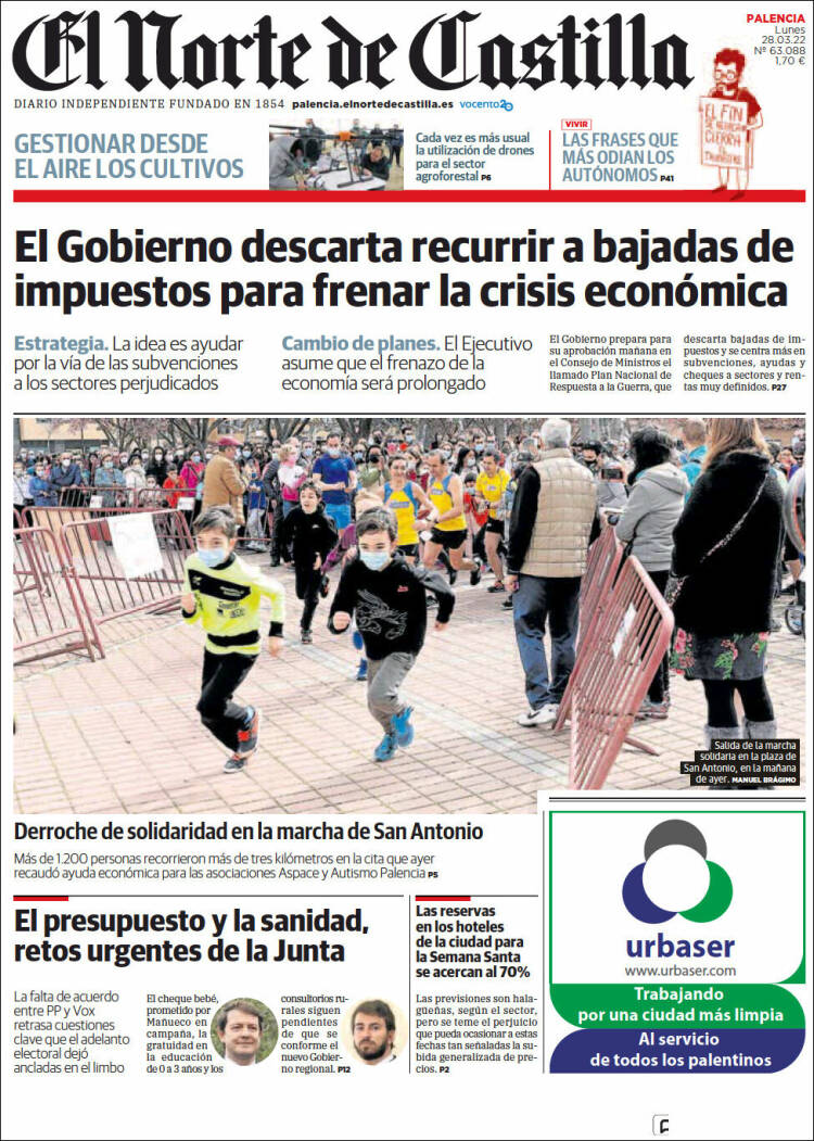 Portada de Norte de Castilla - Palencia (Spain)
