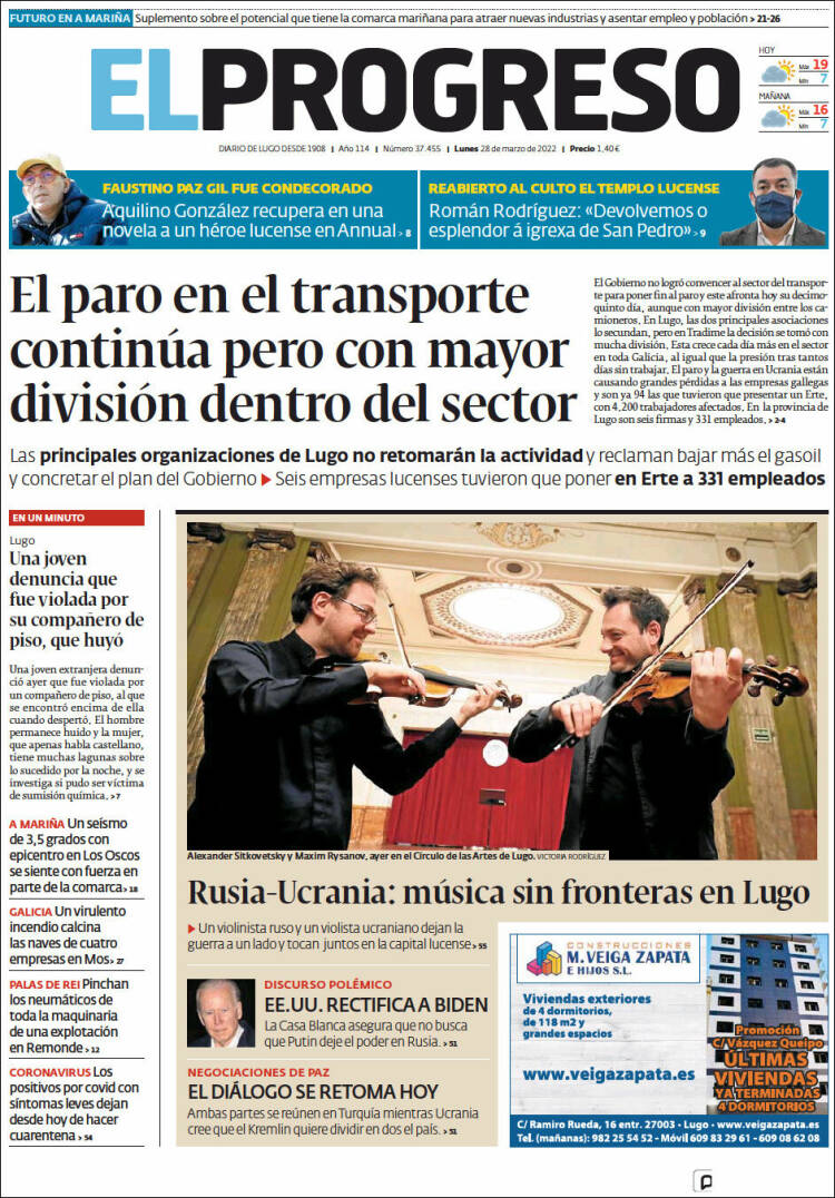 Portada de El Progreso (Spain)
