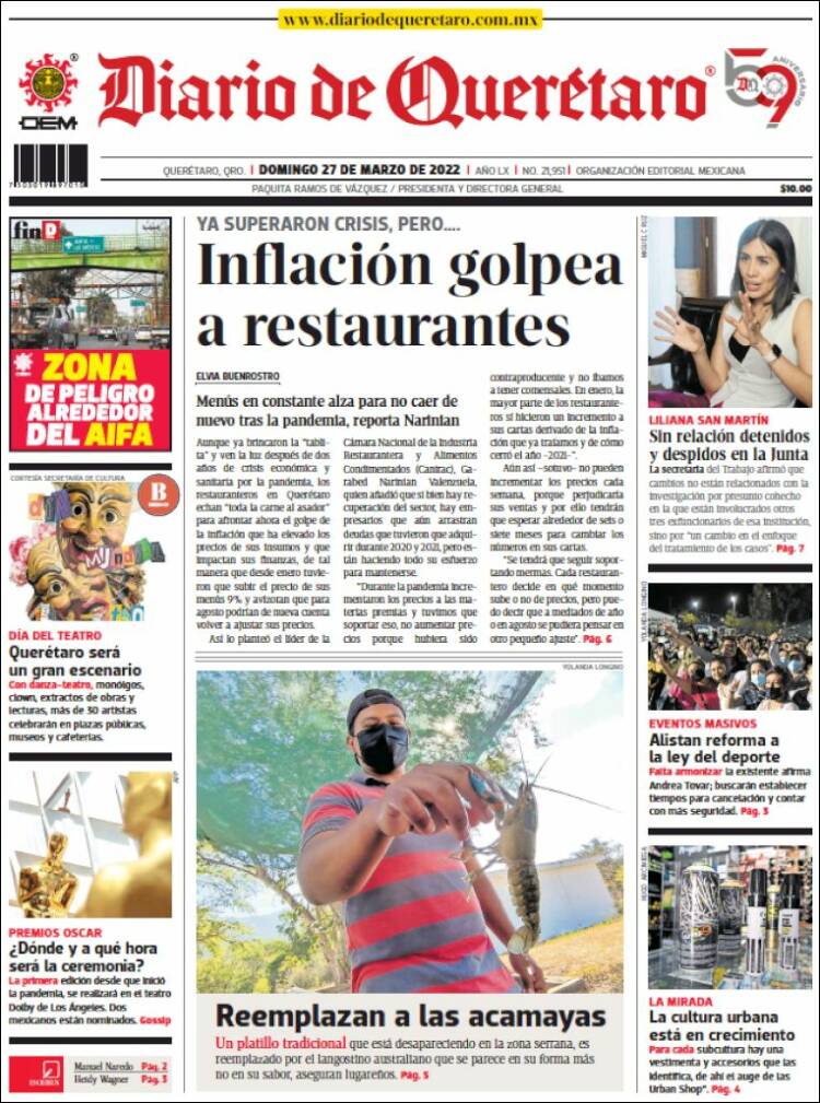 Portada de Diario de Querétaro (México)