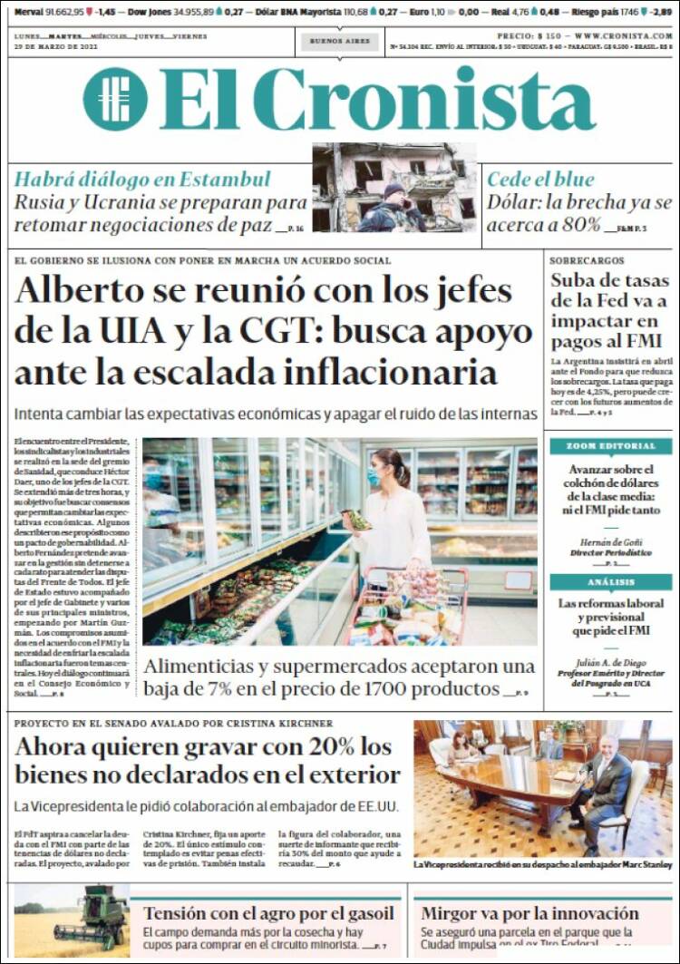 Portada de El Cronista Comercial (Argentina)