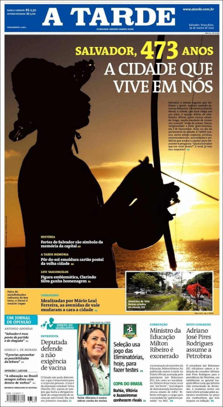 Portada de Diário A Tarde (Brasil)