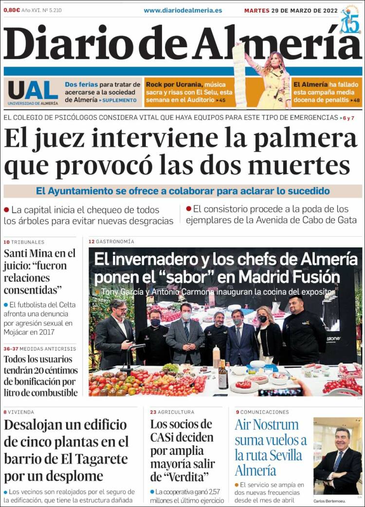 Portada de Diario de Almería (España)