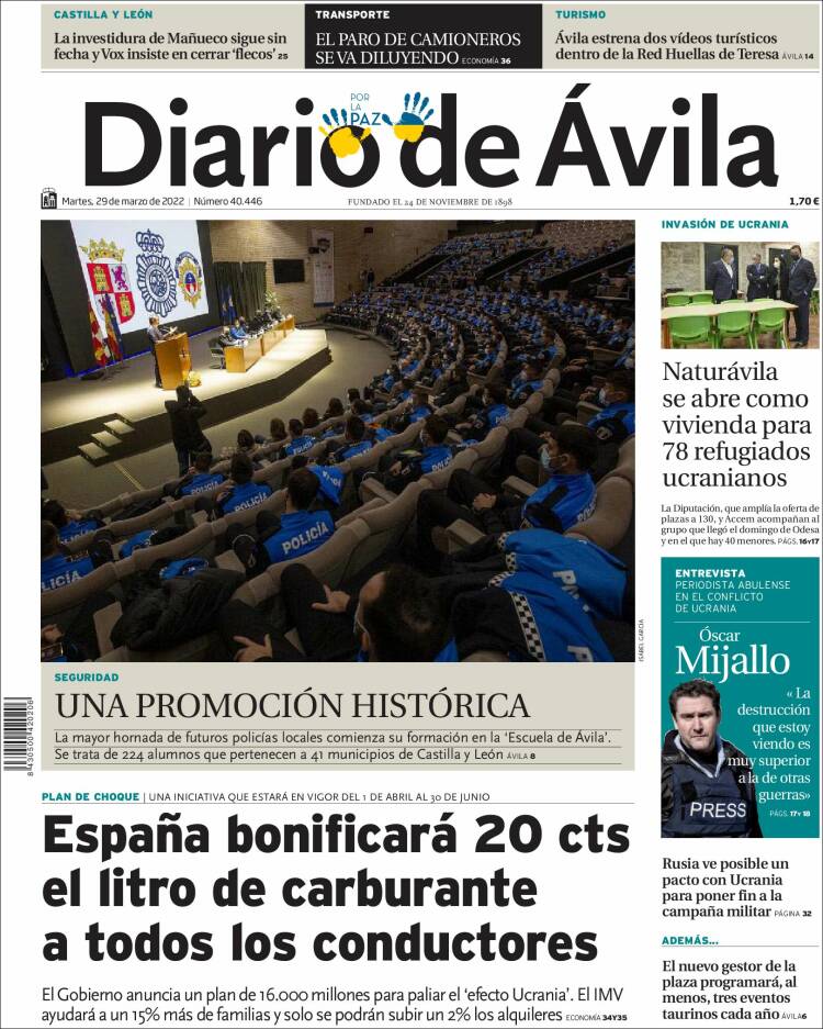 Portada de Diario de Ávila (Espa&ntilde;a)