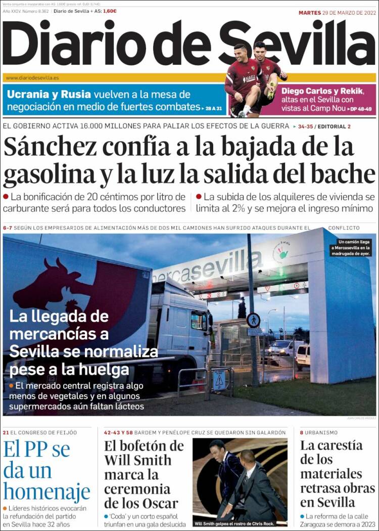 Portada de Diario de Sevilla (España)