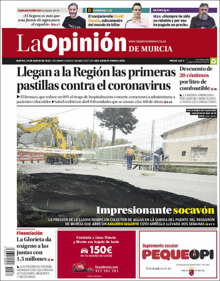 Portada de La Opinión de Murcia (Espa&ntilde;a)