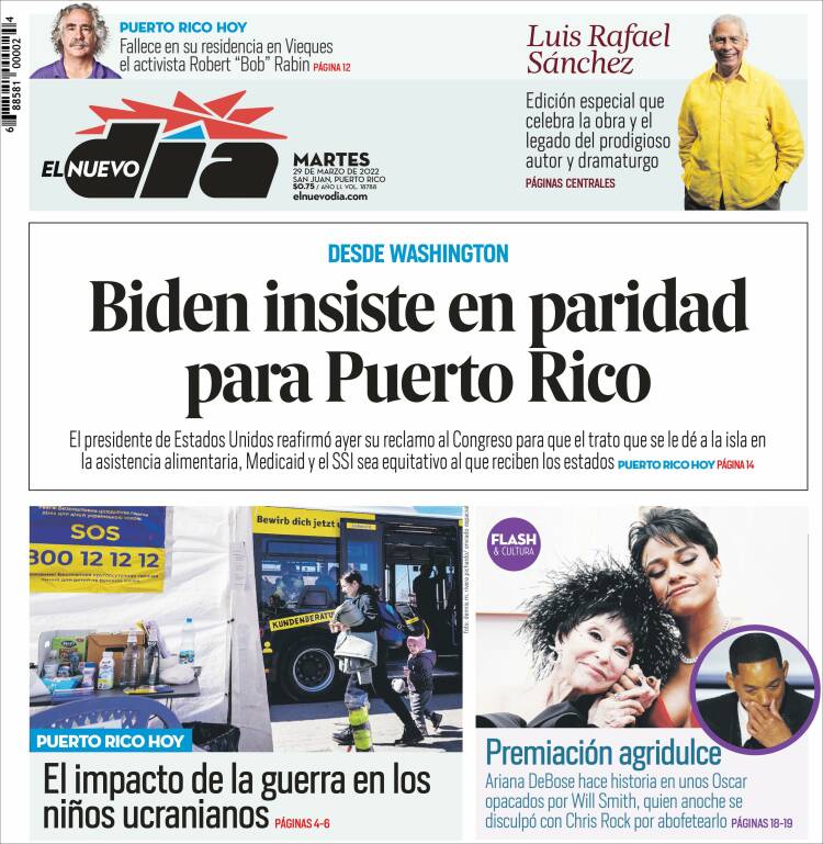 Portada de El Nuevo Día (Puerto Rico)