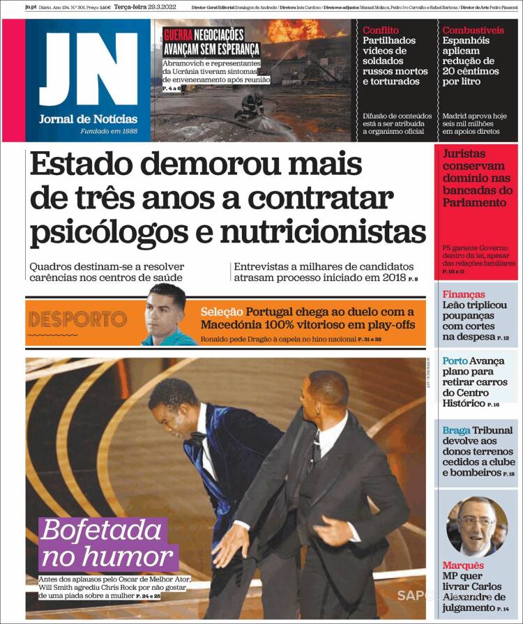 Portada de Jornal de Notícias (Portugal)